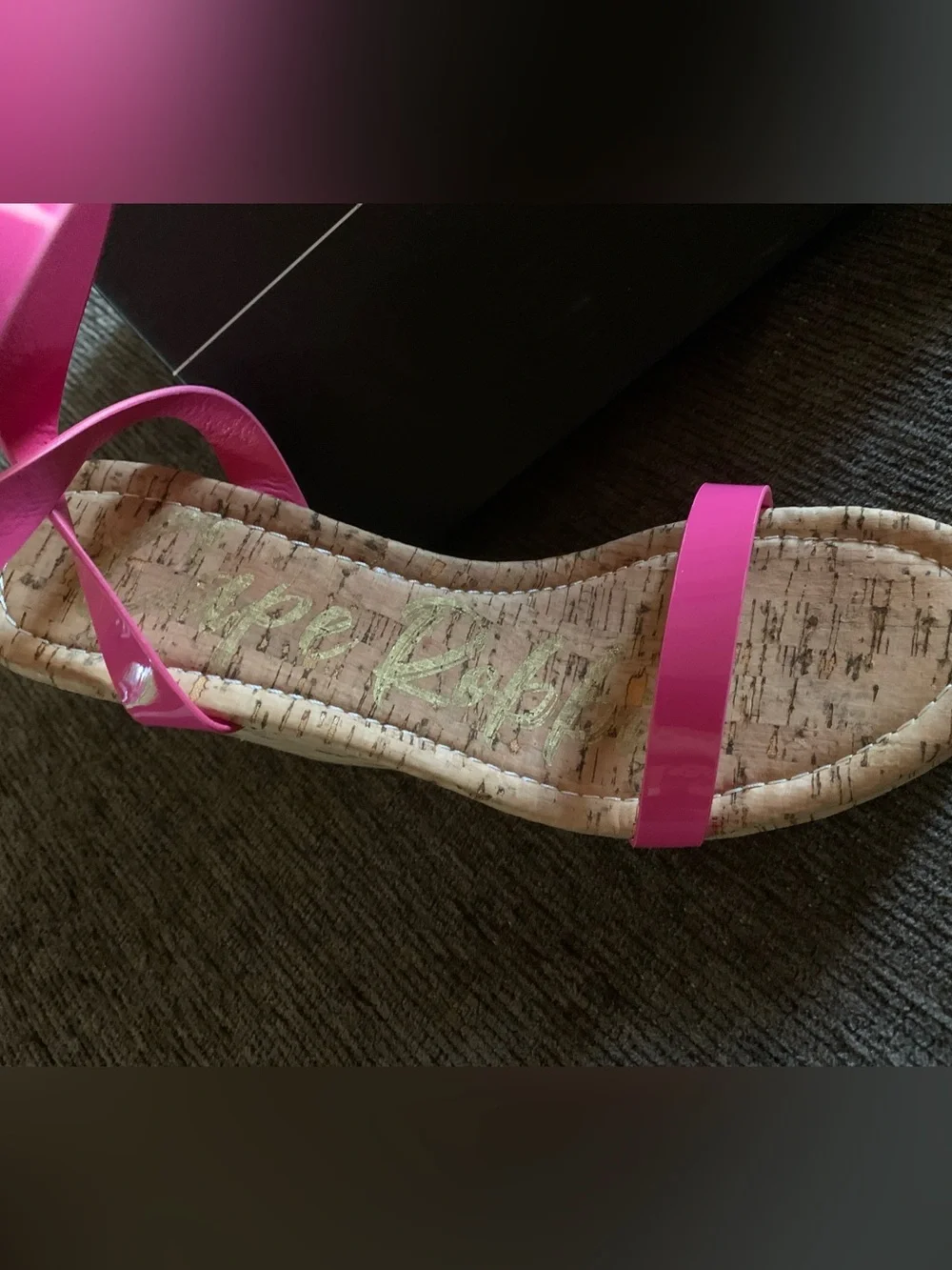 Hot pink patent Cape Robbin Danyi Platform Wedge Sandals
